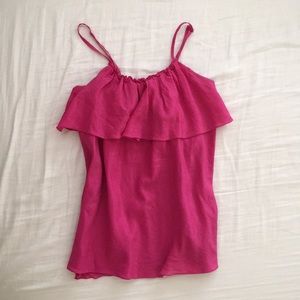 Gap Ruffled Silk Tank Top